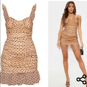 PLT Nude Polka Dot Mini Dress
